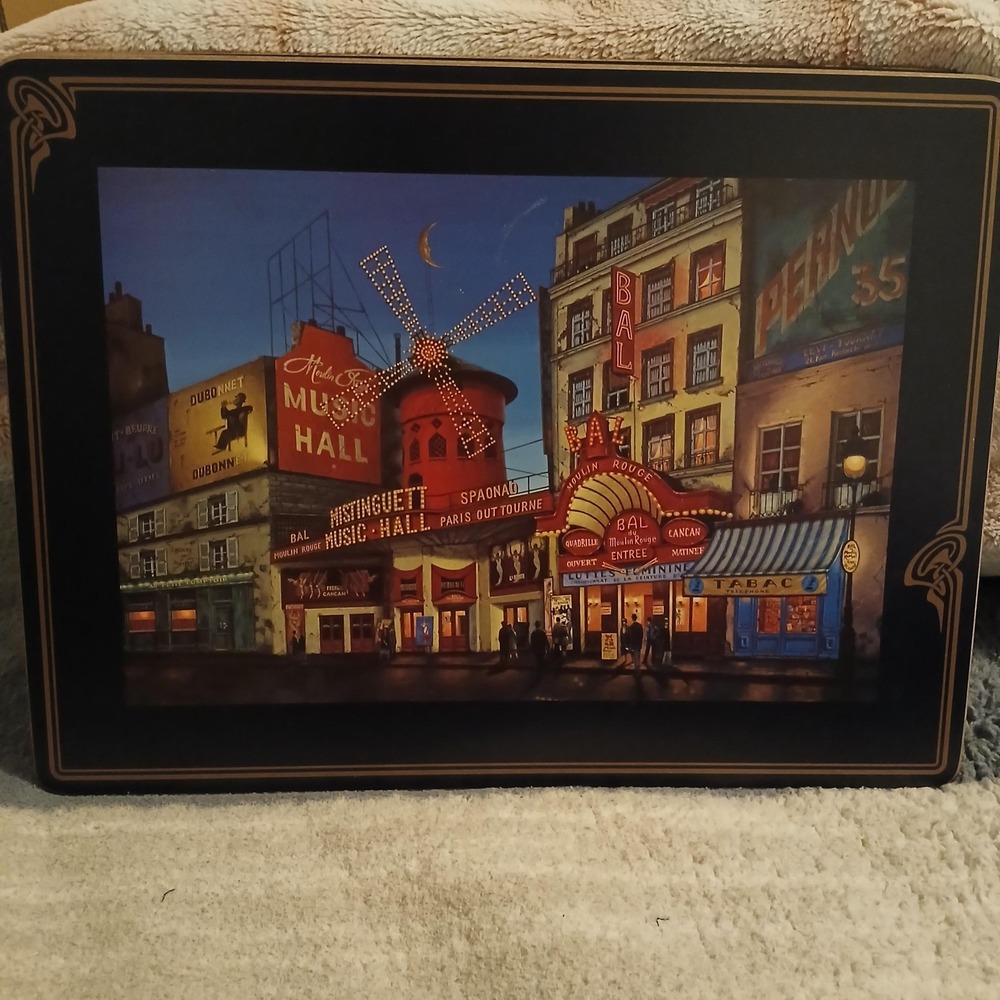 Pimpernel Paris Street Scene Table Placemats Set Cork Backed Made In England‎